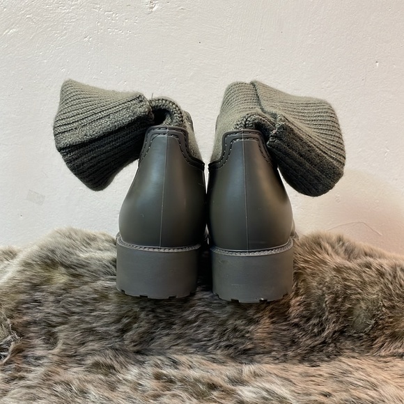MIA Rain Boot Versatile Knit Accent Cuff grey/Olive Waterproof Lower-38-#0031 - Picture 6 of 14